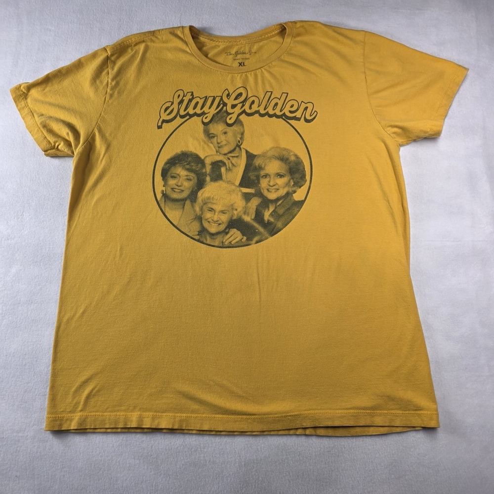 Golden Girls Stay Golden Yellow T-Shirt Crew Neck ABC Studios Unisex Size XL